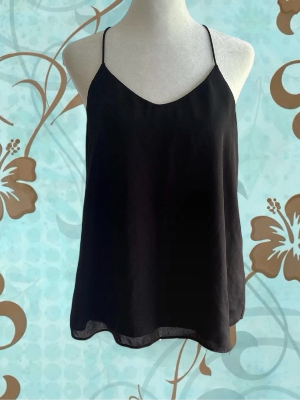 Chocolate Black V-Neck Spaghetti Strap Camisole